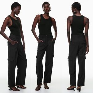 Aritzia Babaton Rojo Cargo Pant Black Size 6 Relaxed wool twill cargo pants